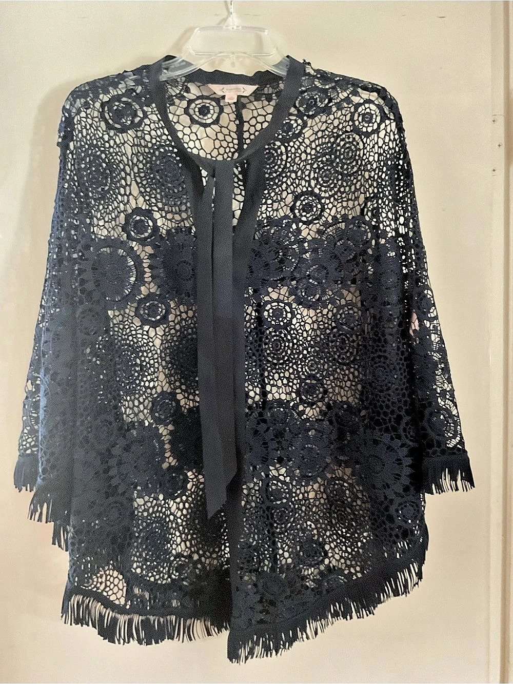 Nanette Lepore Lace Fringe Poncho